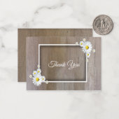 デイジーフレームの木材サンキューカード ノートカード (正面/裏面インサイチュ)