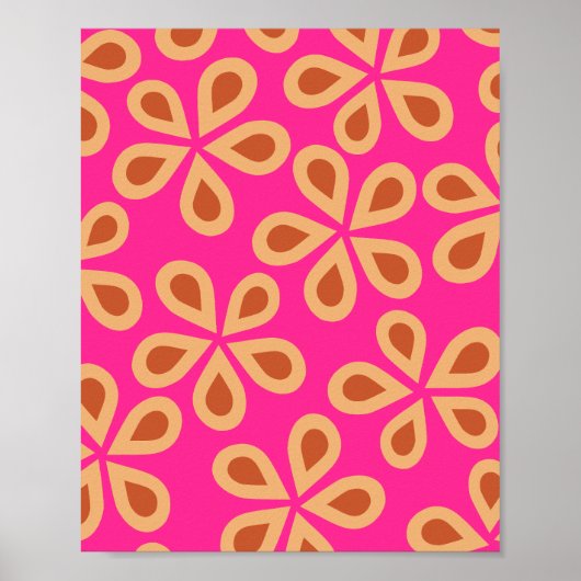 デイジーフロート04ホットピンクとオレンジ ポスター (正面)