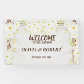 デイジーフローラは私たちの結婚式パーティーへようこそバナー 横断幕 (横)