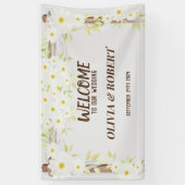 デイジーフローラは私たちの結婚式パーティーへようこそバナー 横断幕 (縦)