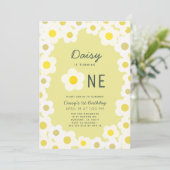 デイジーフローライエロー1歳の誕生日 招待状 (スタンド正面)