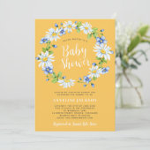 デイジーフローラエレガント男女兼用の赤ちゃん 招待状 (スタンド正面)