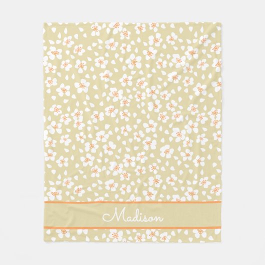 デイジーフローラガールズ名前をカスタムするフリースブランケット フリースブランケット (正面)