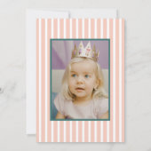 デイジーフローラグリーンピンクグルービーガール誕生日 招待状 (裏面)