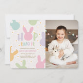 デイジーフローラバニー第2誕生日 招待状 (正面)