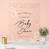 デイジーフローラブラウンベビーシャワーウェルカムサイン アクリルサイン (ウェディング)