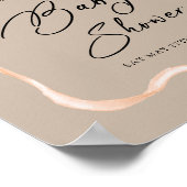 デイジーフローラブラウンベビーシャワーウェルカムサイン ポスター (角)