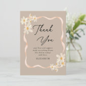 デイジーフローラブラウンベビーシャワー サンキューカード (スタンド正面)