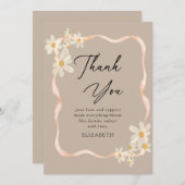 デイジーフローラブラウンベビーシャワー サンキューカード (正面/裏面)