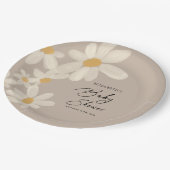 デイジーフローラブラウンベビーシャワー ペーパープレート (アングル)