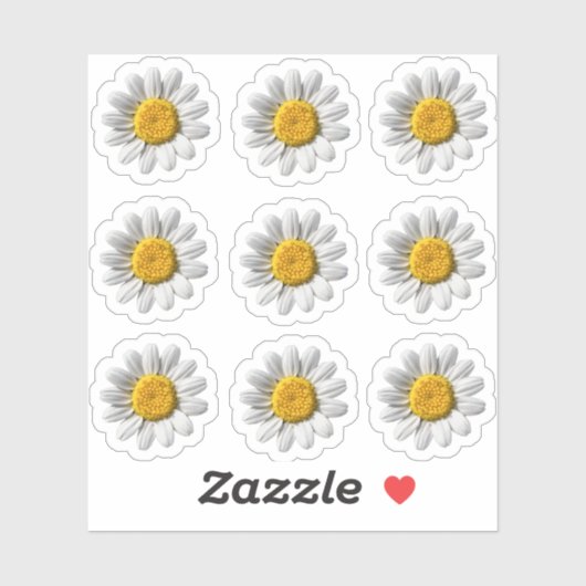 デイジーフローラホワイトフラワーブロッサム シール (シート)