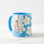 デイジーフローラボホレトロ写真ガーリーピンクイエローcl マグカップ (正面左)