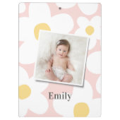 デイジーフローラボホレトロ写真ガーリーピンク黄色 クリップボード (裏面)