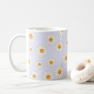 デイジーフローラマグカップ – 明るい花パターンコーヒー コーヒーマグカップ