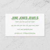 デイジーフローラロゴシッエレガントク注文ありがとう 名刺 (裏面)