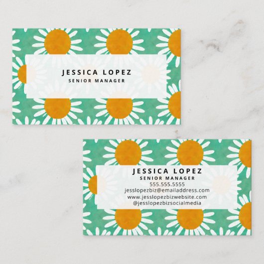デイジーフローラ切り出しパターンプロフェッショナル 名刺 (正面/裏面)