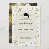 デイジーフローラ卒業写真の背面 招待状 (正面/裏面)