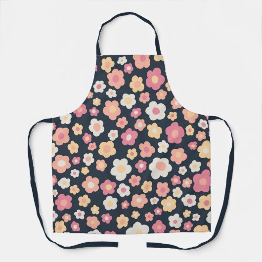 デイジーフローラ春イースターユニークパステルはっきりした エプロン (正面)