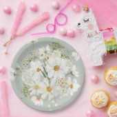 デイジーフローラ水彩 ペーパープレート (パーティー)