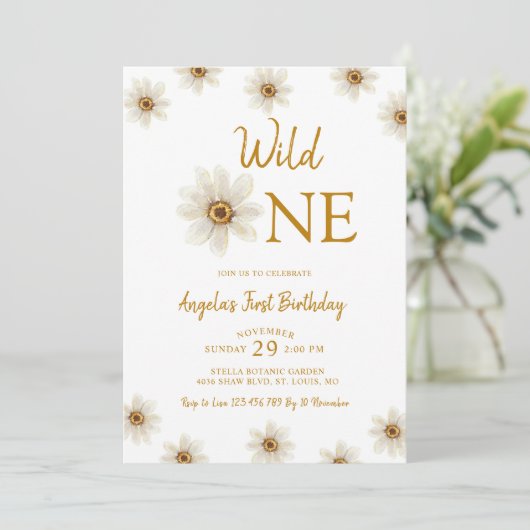 デイジーフローラ誕生日パーティーの招待 招待状 (スタンド正面)