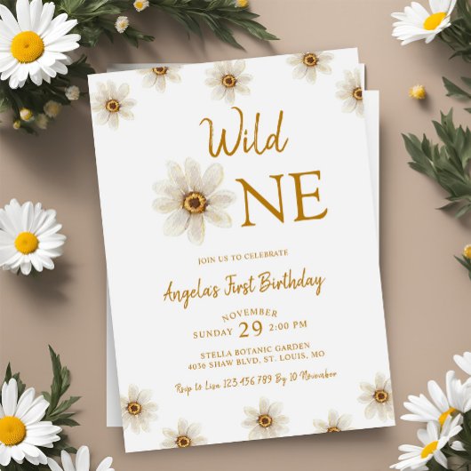 デイジーフローラ誕生日パーティーの招待 招待状