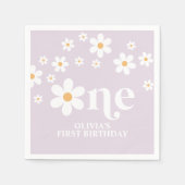 デイジーフローラ1歳の誕生日ナプキン スタンダードカクテルナプキン (正面)