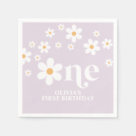 デイジーフローラ1歳の誕生日ナプキン スタンダードカクテルナプキン