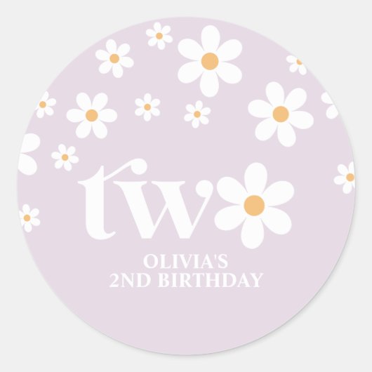 デイジーフローラ2回目の誕生日 ラウンドシール (正面)