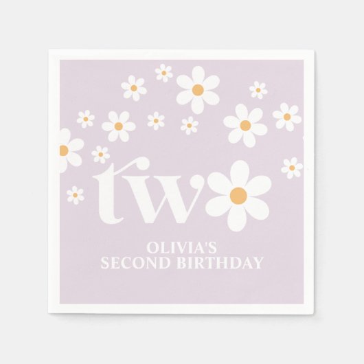 デイジーフローラ2nd誕生日ナプキン スタンダードカクテルナプキン (正面)