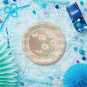 デイジーフローラ パターン（の模様が）ある ペーパープレート (パーティー)