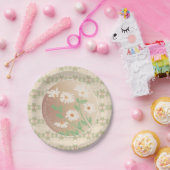 デイジーフローラ パターン（の模様が）ある ペーパープレート (パーティー)