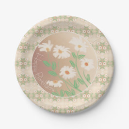 デイジーフローラ パターン（の模様が）ある ペーパープレート