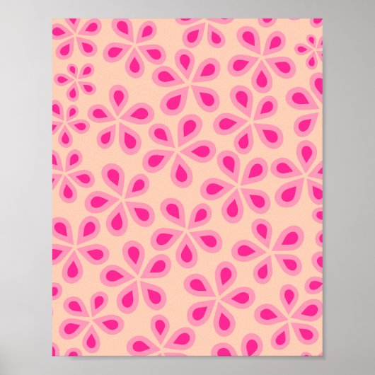 デイジーフローレット05オレンジとピンク ポスター (正面)