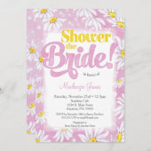 デイジーブライダルシャワー招待ピンクイエローフローラ 招待状 (正面/裏面)