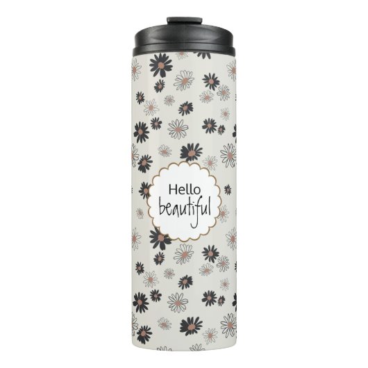 デイジーブラックピンク花柄 タンブラー (正面)