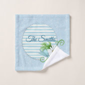 デイジーブルーパッパーソナライズされたチ バスタオルセット (ウォッシュタオル)