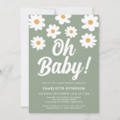 デイジーブルーベビーシャワー 招待状 (正面)