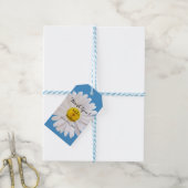 デイジーブルーホワイト結婚ズサンキューメッセージカード ギフトタグ (より糸付き)