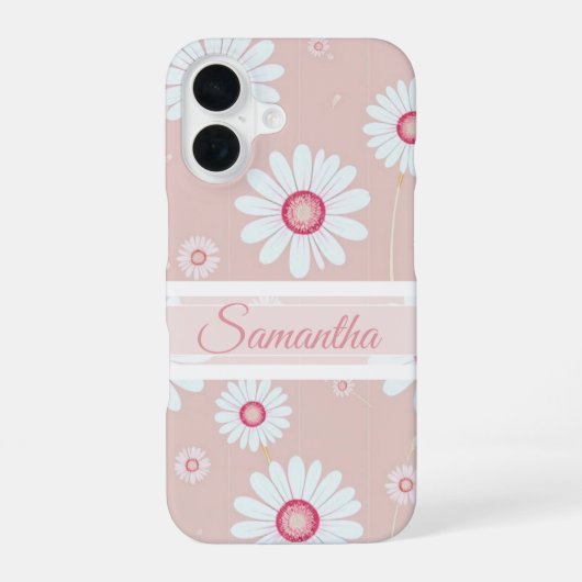 デイジーブルーム：ミニマリスト フラワーパターン iPhone 16ケース (裏面)