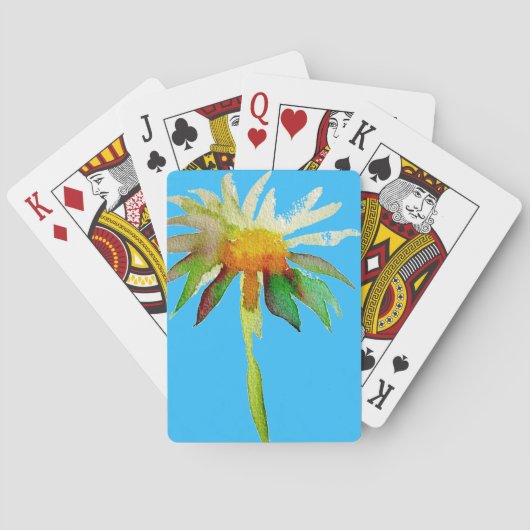 デイジーブルー モダンアートの花 トランプ (裏面)