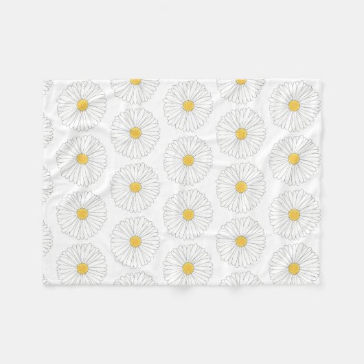 デイジーブロッサムフラワーデイジーガーデンパーティーフローラ フリースブランケット (正面(横))