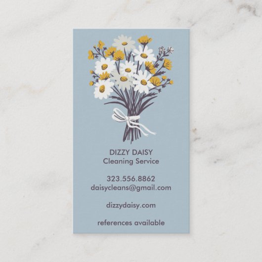 デイジーブーケかわいい清掃サービスQRコード 名刺 (正面)