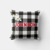 デイジーブーケと名前オンバッファロープレイド クッション (正面)