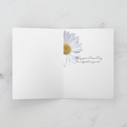 デイジーブーケと蝶の名前の日 カード (内部)