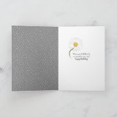 デイジーブーケをピンのドットに カード (内部)