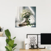 デイジーブーケを白スニーカーに ポスター (ホームオフィス)