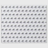 デイジーブーケを白黒サドルシューズに入れる ラッピングペーパー (フラット)