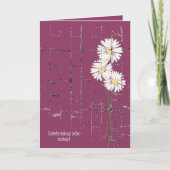 デイジーブーケオンブリック誕生日 カード (正面)