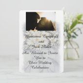 デイジーブーケカスタマイズ結婚式招待状 招待状 (スタンド正面)