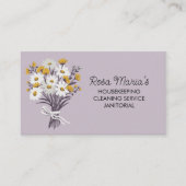 デイジーブーケハウスクリーニングサービスソーシャルアイコン 名刺 (正面)